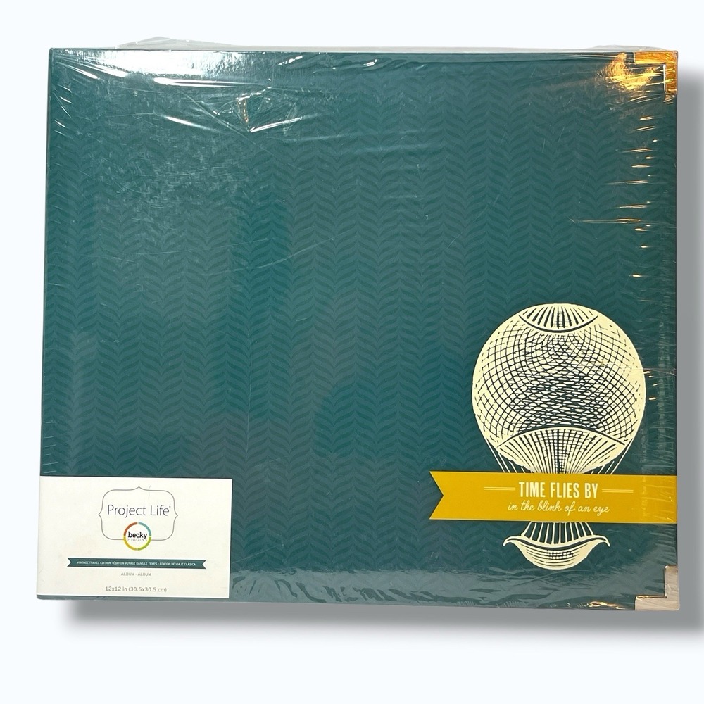 NEW Becky Higgins Project Life 12x12 Scrapbook Album Teal D Ring "Time Flies By"
